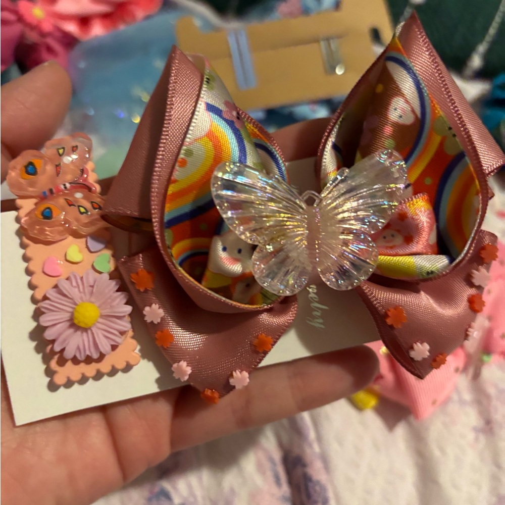 Butterfly hair bow and clip